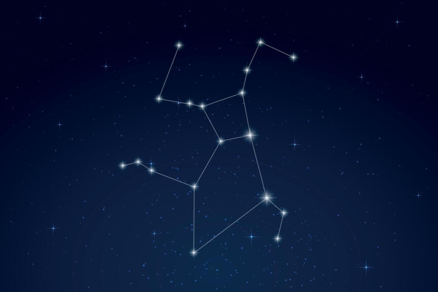 Hercules Constellation with Star Names in Night Sky vector