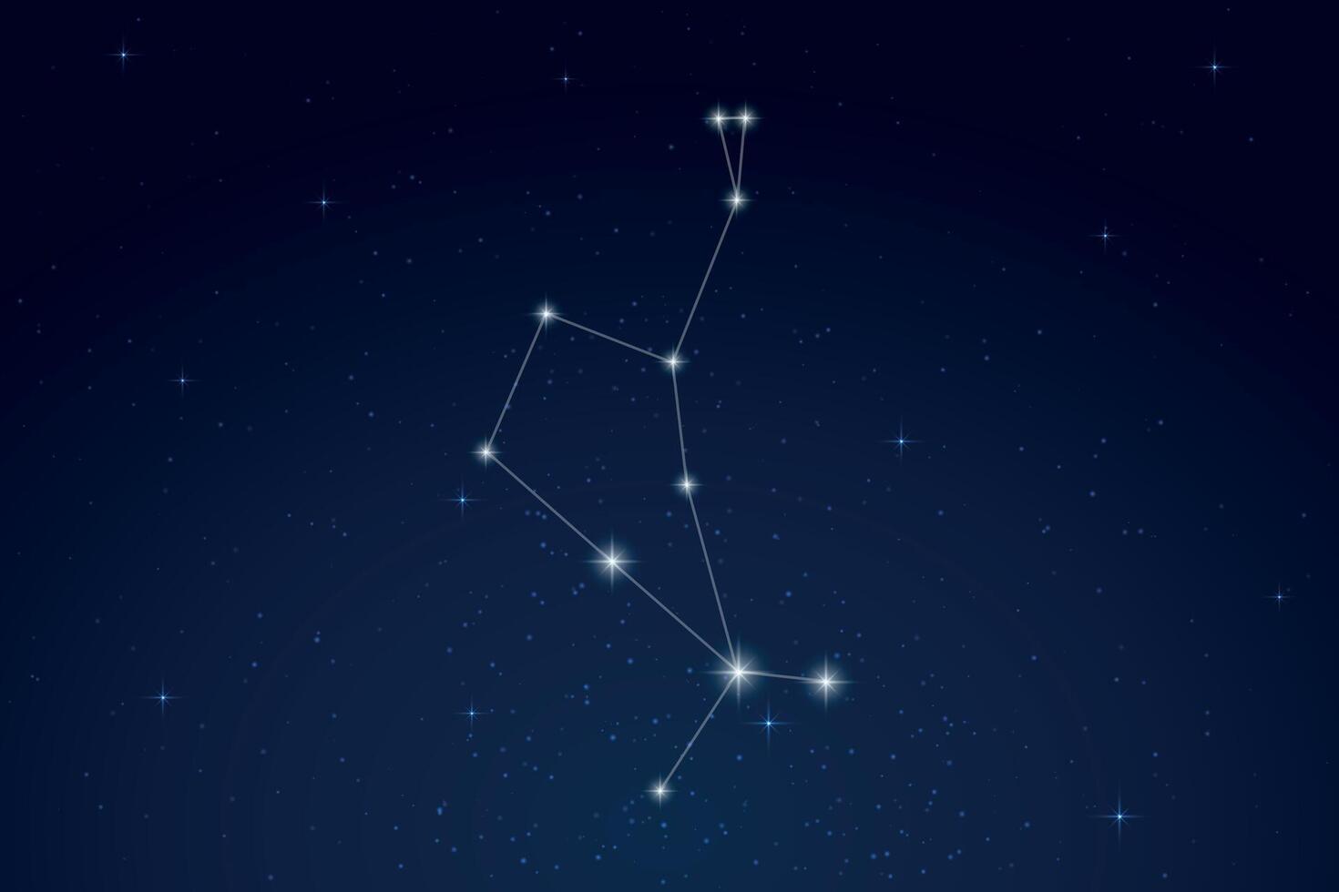 Bootes Constellation with Star Names in Night Sky vector