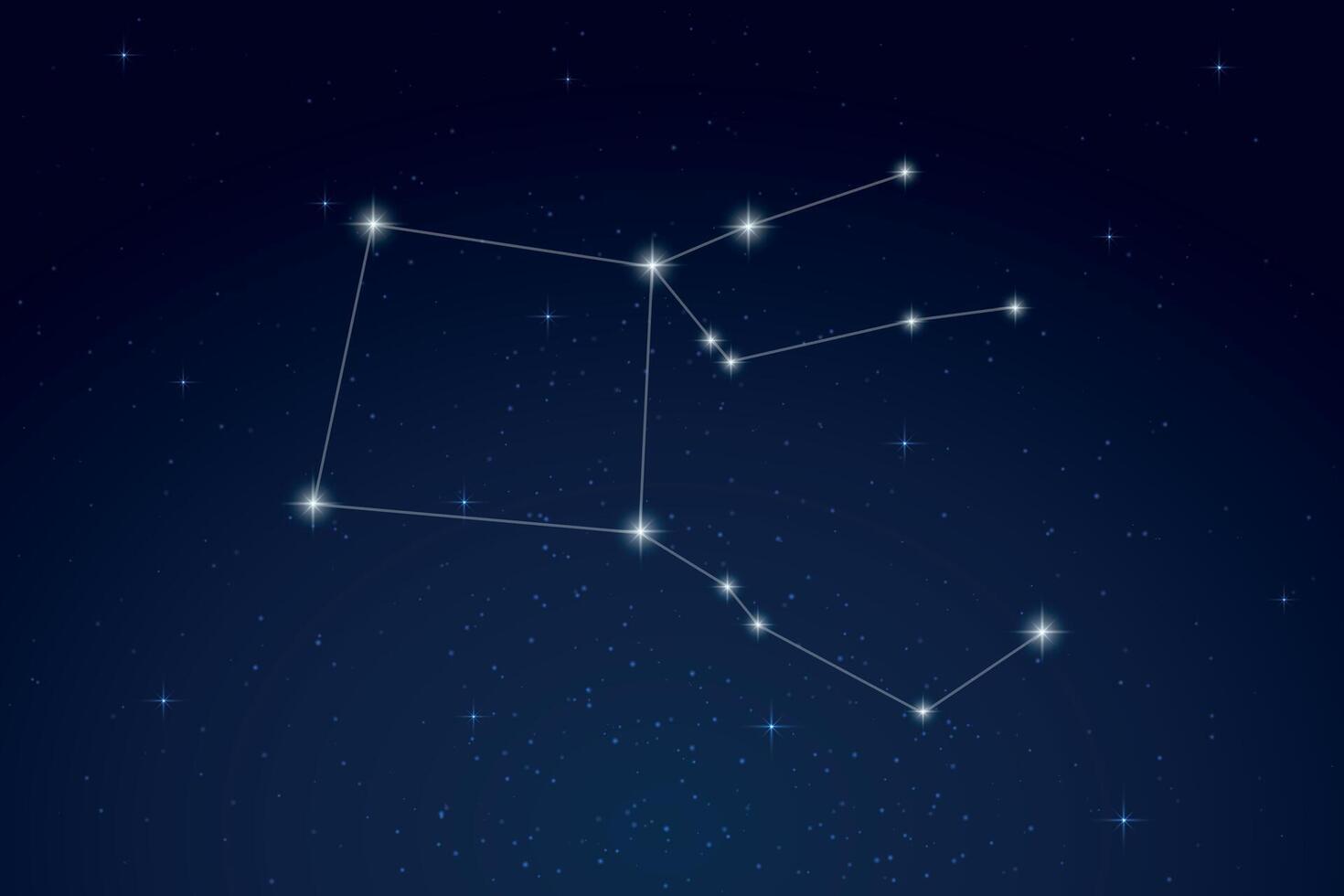 Pegasus Constellation with Star Names in Night Sky vector