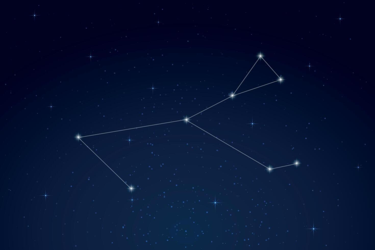 Monoceros Constellation with Star Names in Night Sky vector