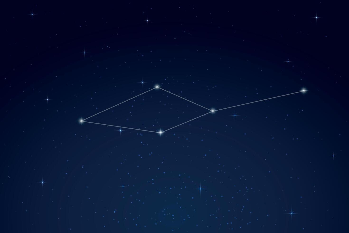 Leo Minor Constellation with Star Names in Night Sky vector