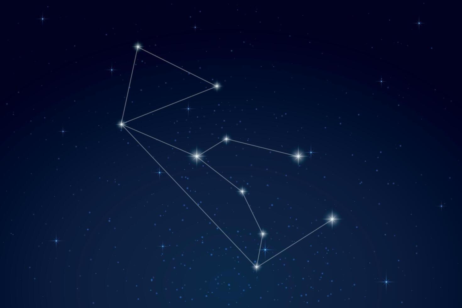 Lupus Constellation with Star Names in Night Sky vector