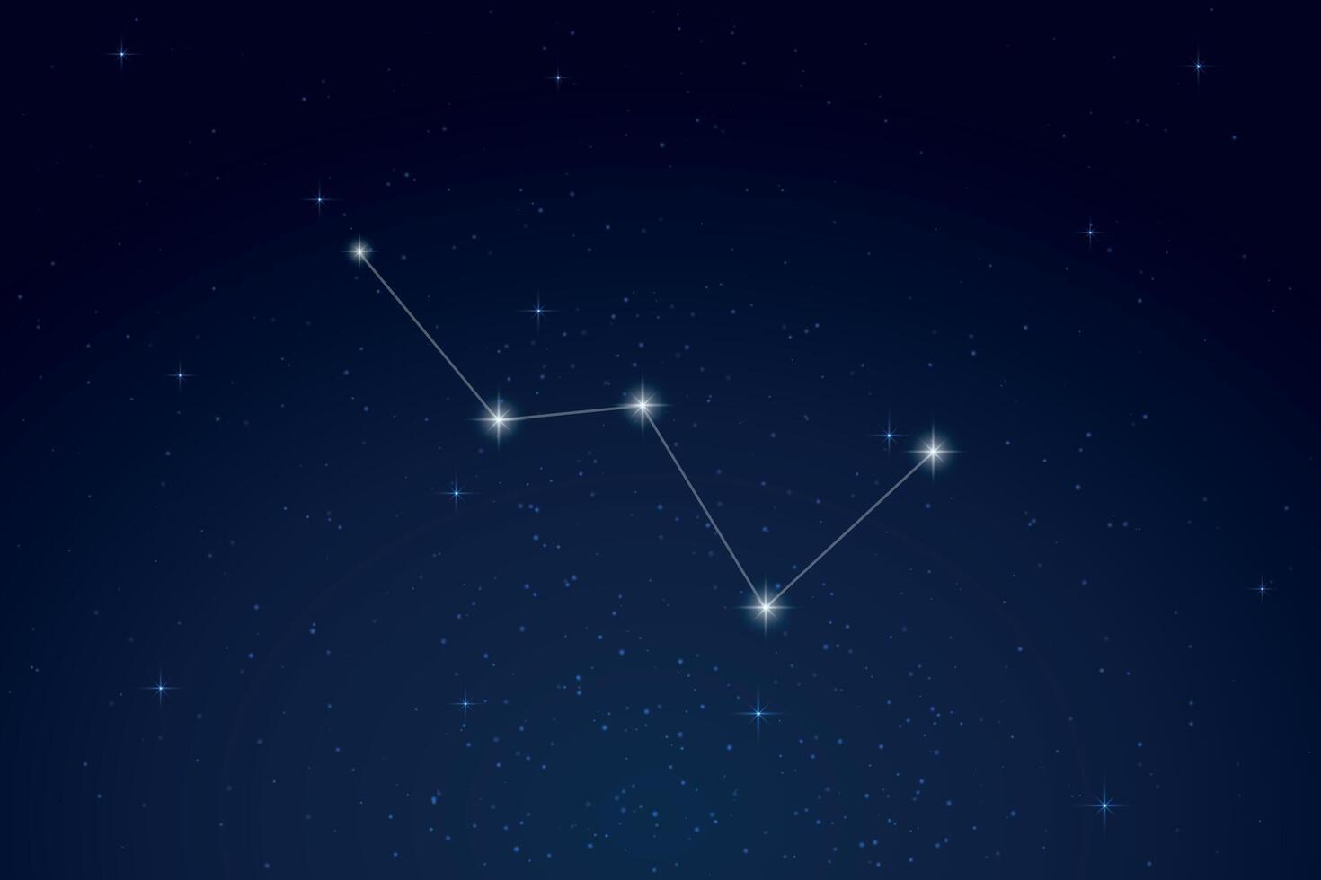 Cassiopeia Constellation with Star Names in Night Sky vector