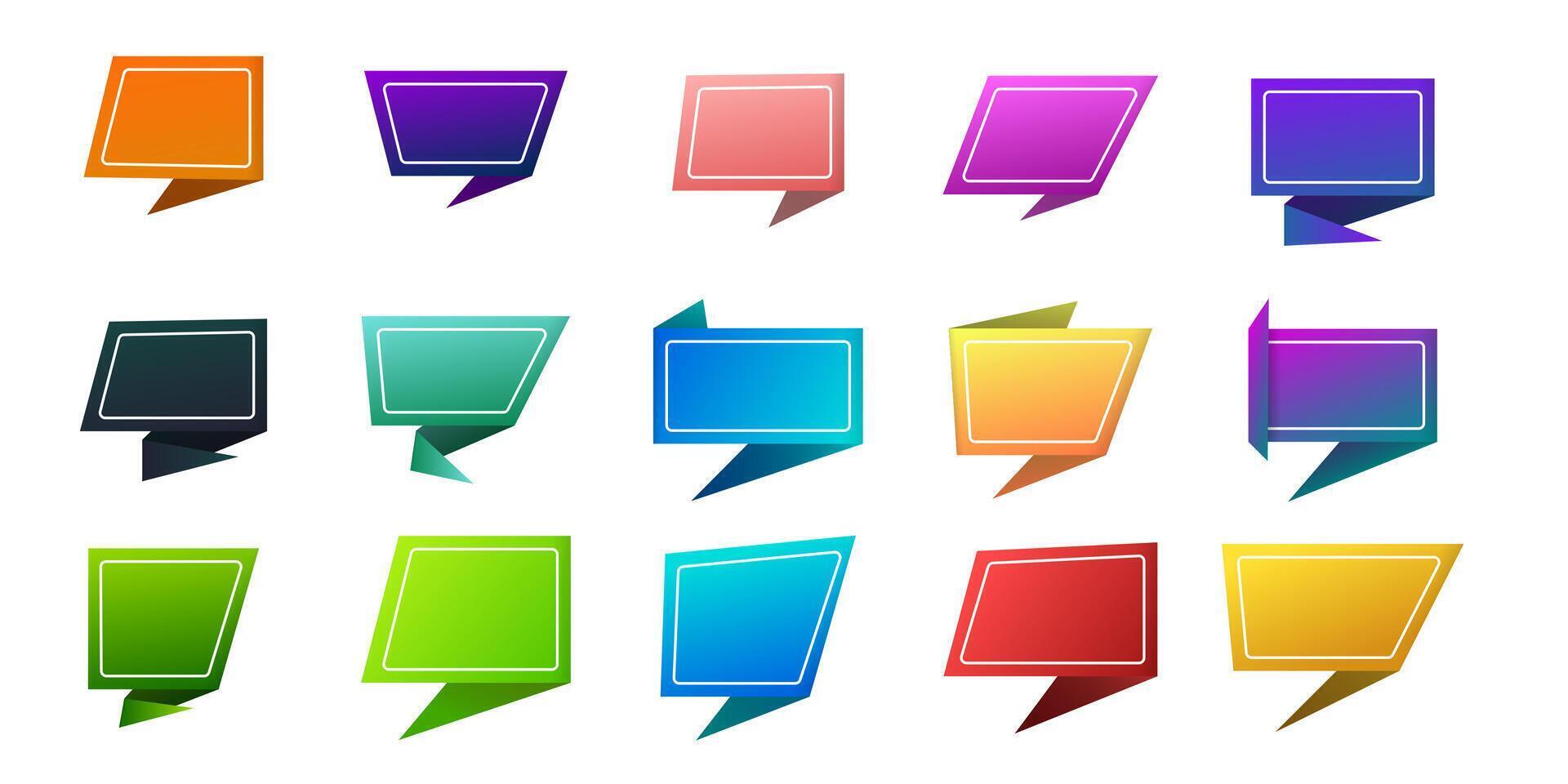 Colorful origami speech bubbles exploding with vibrant energy vector