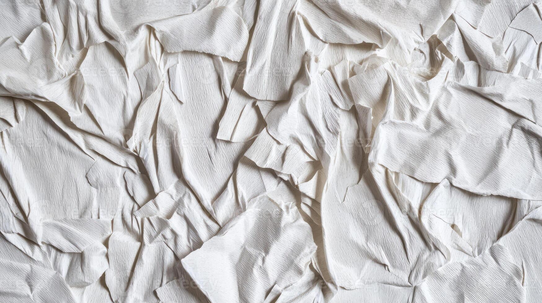 white textured abstract background with 3D crumpled paper photo