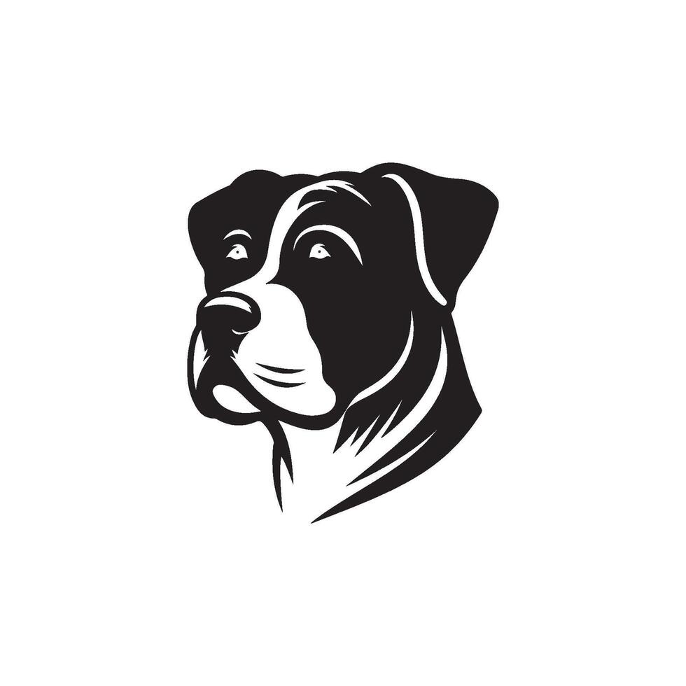 Illustration of a tribal dog silhouette design, featuring a dragon-inspired tattoo style with a wild mascot feel, blending animal and nature elements in a bold black art form vector