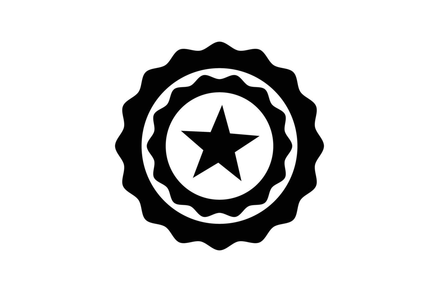 Outline Star Badge Icon, star shape badge, sharp star icon, star award badge, premium label icon vector