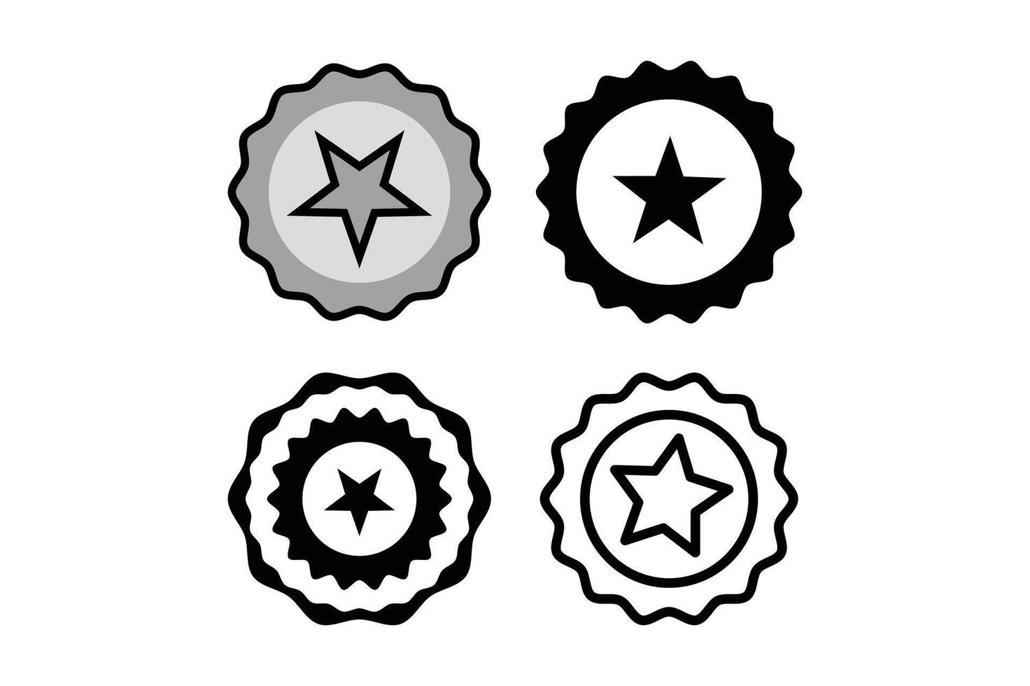 Star Award Badge Icon Collections, star shape badge, sharp star icon, star award badge, premium label icon vector