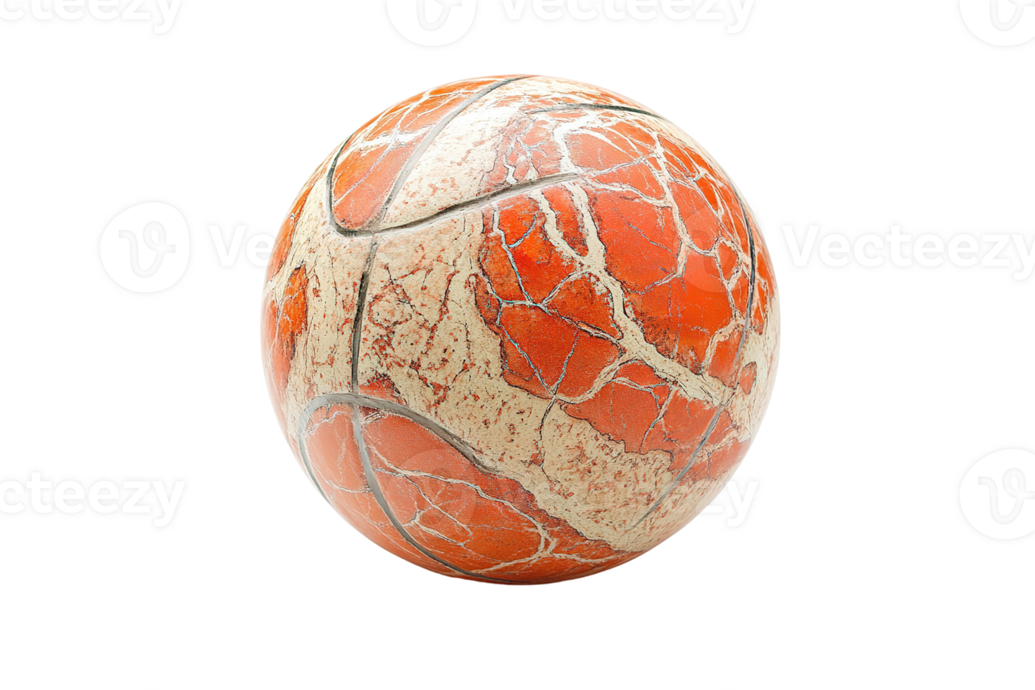 A Worn Basketball With Unique Color and Texture Displays png
