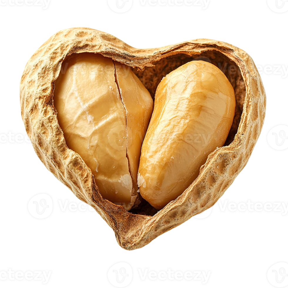 A close up photograph of two peanut kernels in a shell png