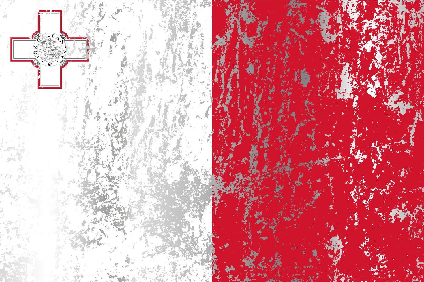 Malta flag with grunge effect. vector