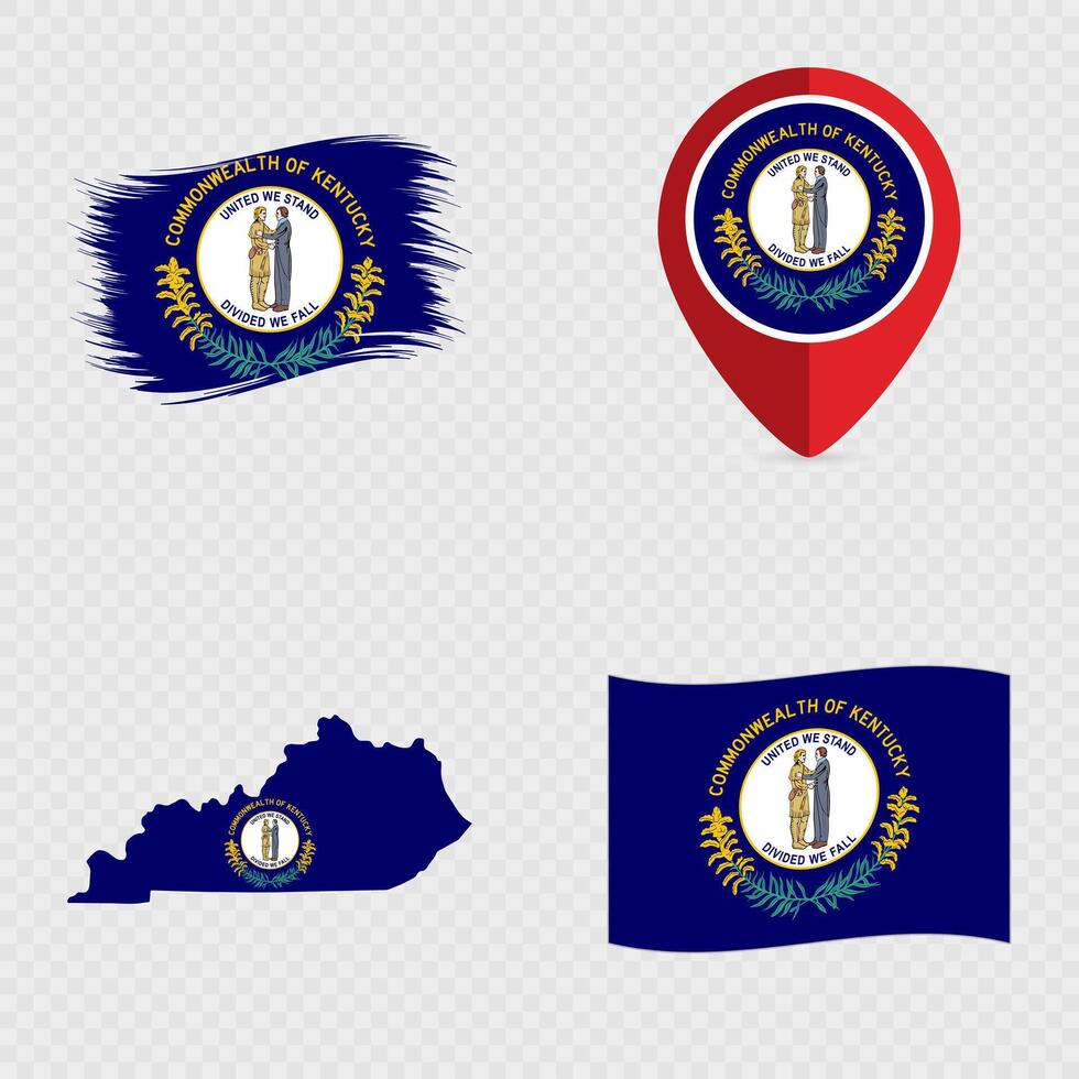 Kentucky State Flag Icon Set. vector