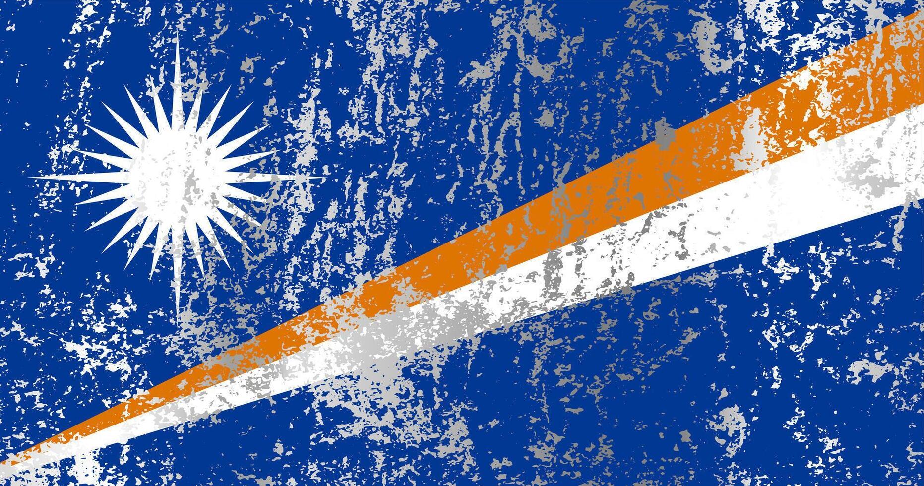 Marshall Islands flag with grunge effect. vector