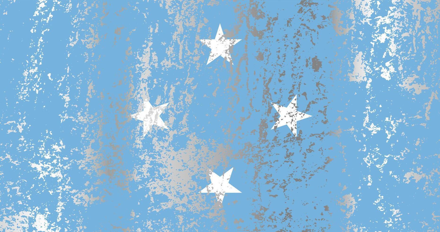 Micronesia flag with grunge effect. vector
