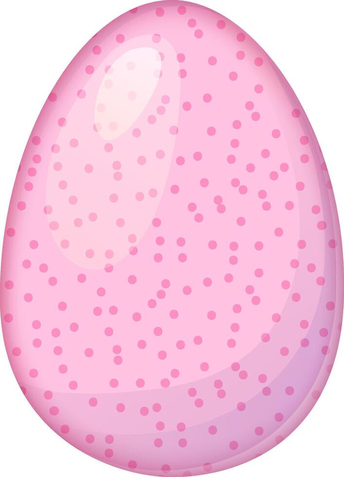 A soft pink Easter egg with a delicate speckled pattern, creating a gentle and dreamy aesthetic. Ideal for elegant Easter designs, baby shower decorations, and pastel-themed holiday artwork. vector