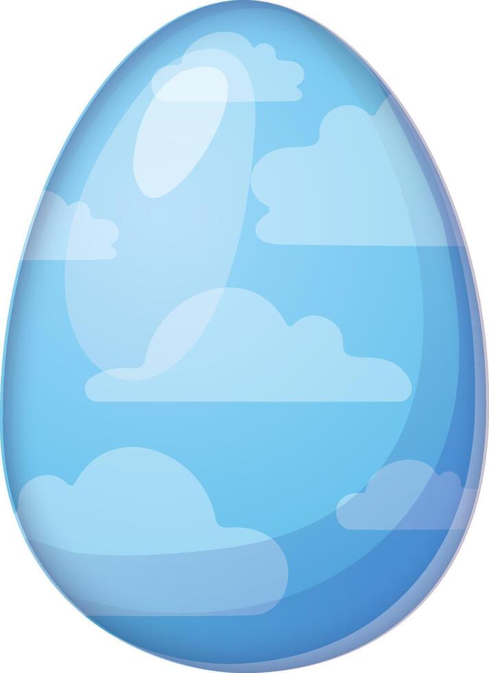 A beautifully decorated white Easter egg featuring an intricate blue lace pattern. This delicate and vintage-inspired design adds a touch of refinement and softness to any Easter-themed illustration or decorative project. vector