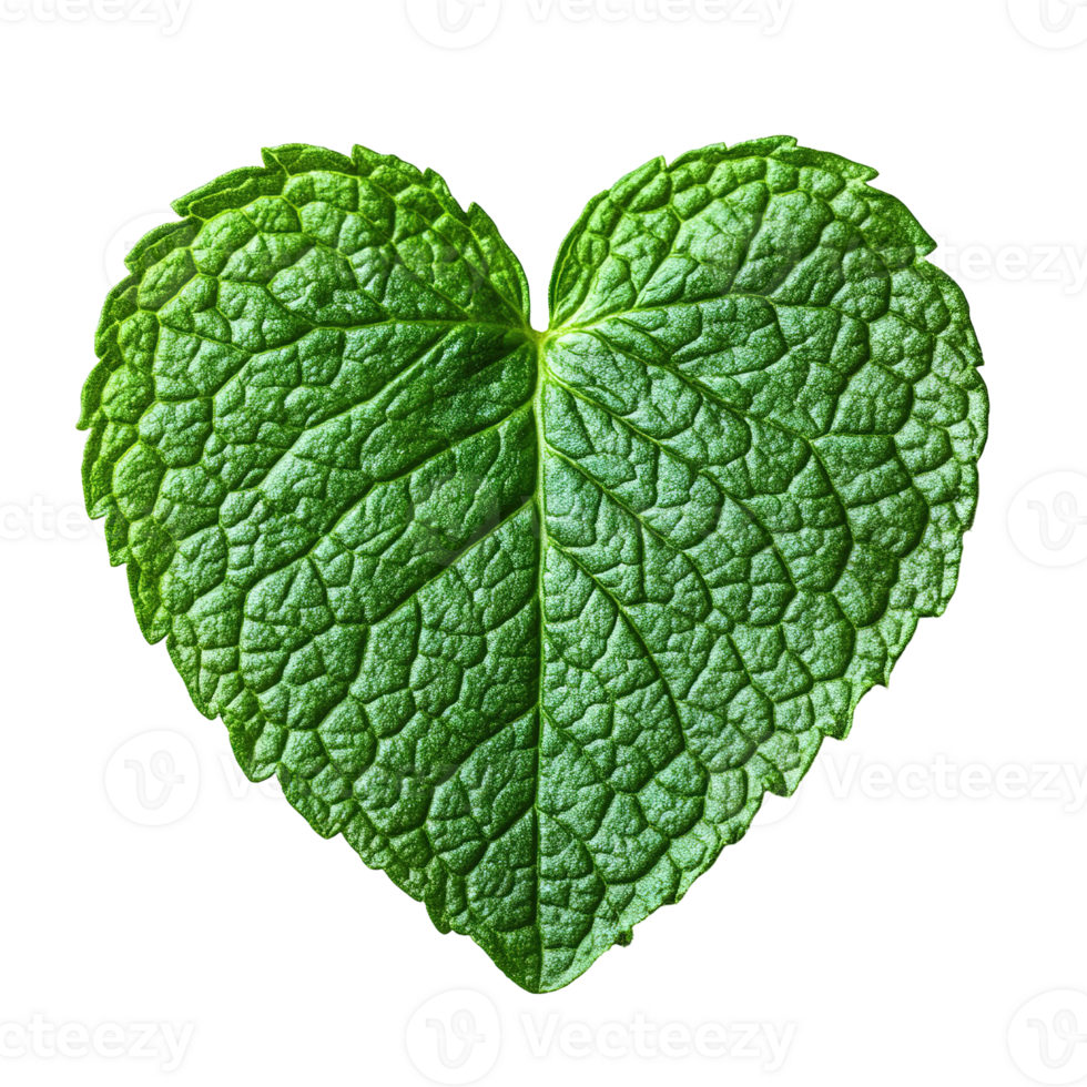 A close up photograph of a fresh green heart shaped leaf png