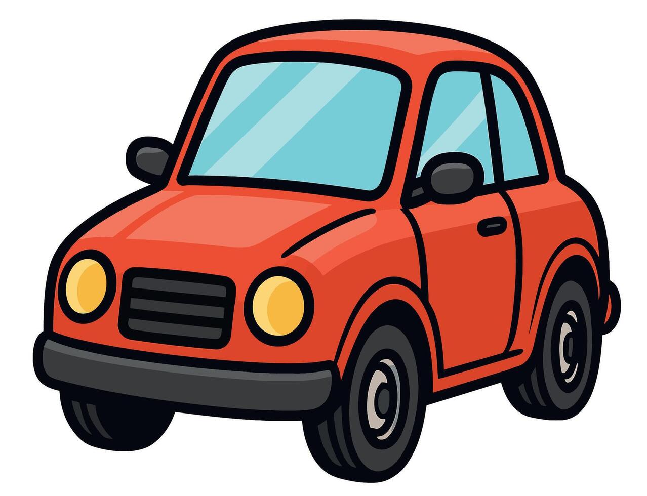 Cute looking cartoon red car vector