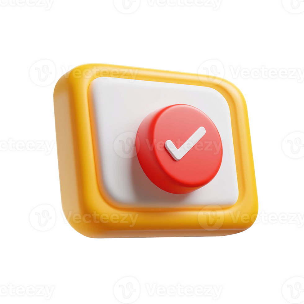 A digital representation of a checked button with a colored background png