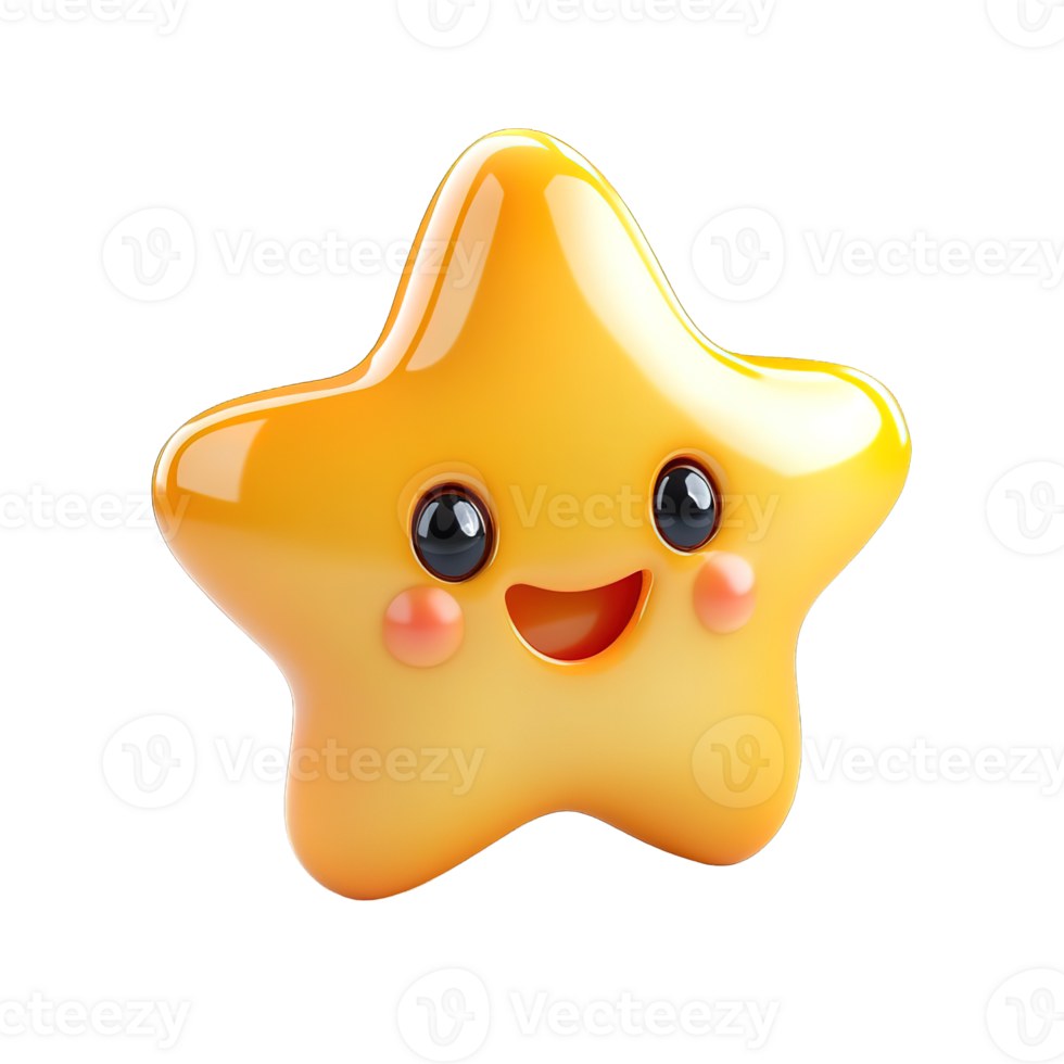 A cheerful cartoon star with a friendly smiling face png