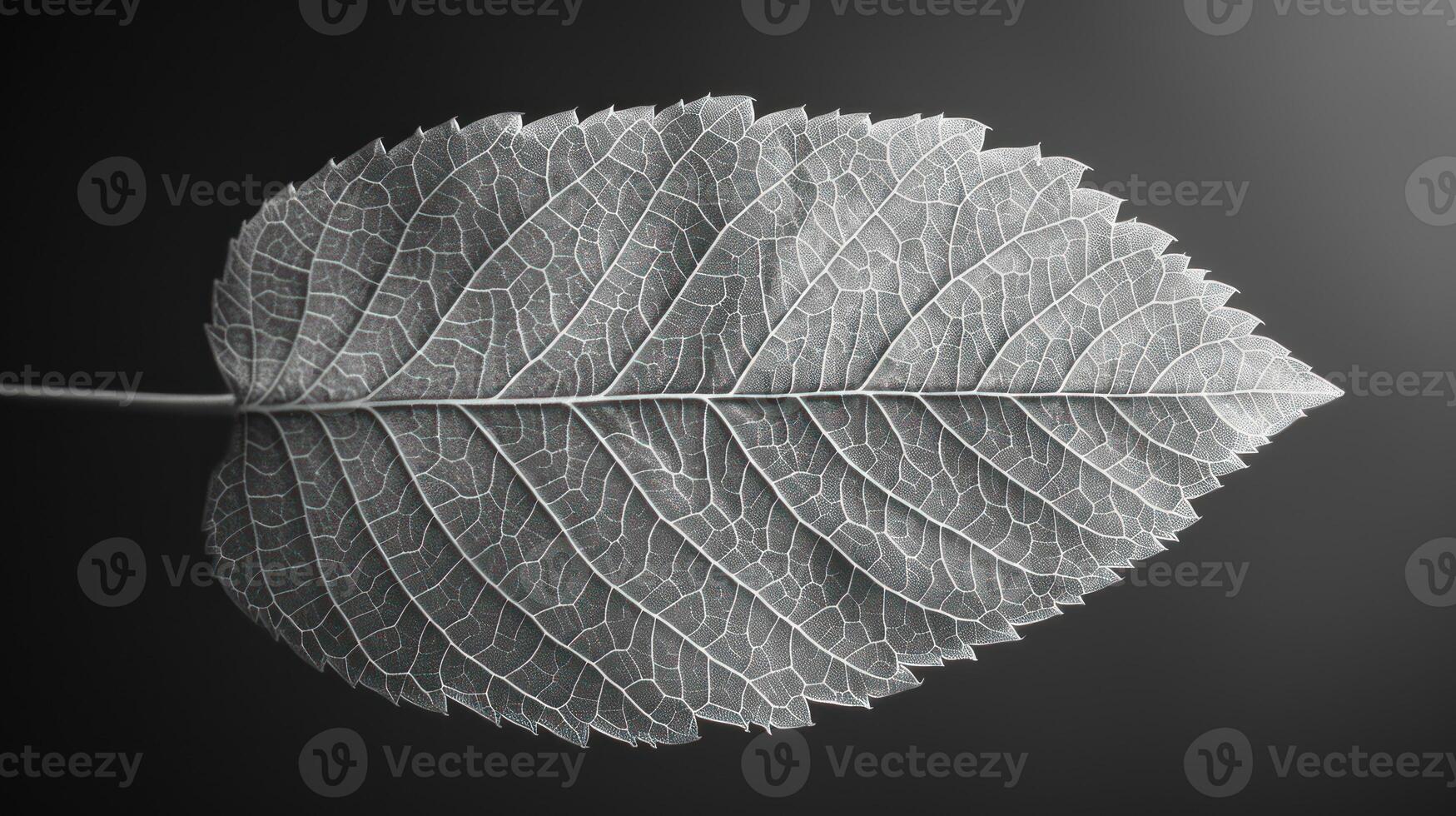 Detailed close-up view of a leaf's intricate veins, showcasing nature's delicate structure. photo