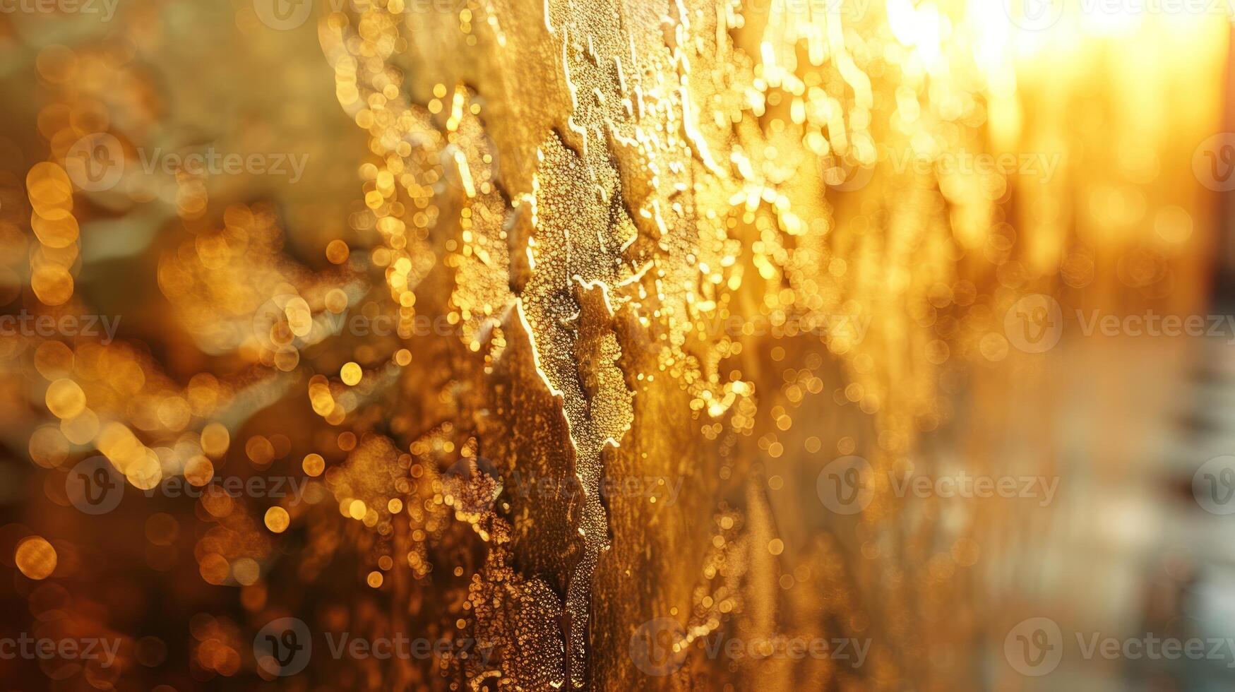 Abstract golden textured surface with sunlight reflections. photo