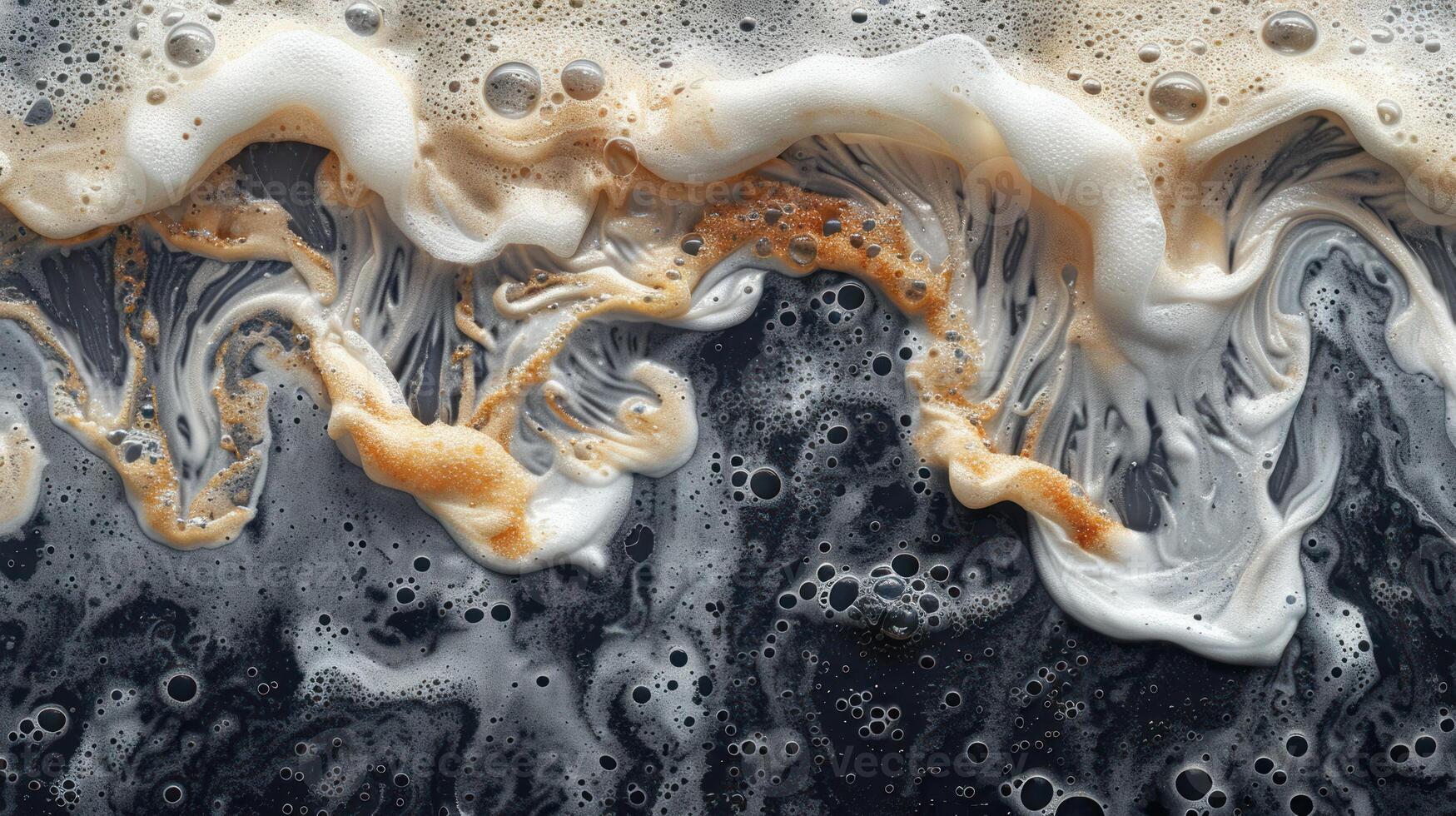 Abstract swirls of creamy foam and bubbles, various colors and textures. photo
