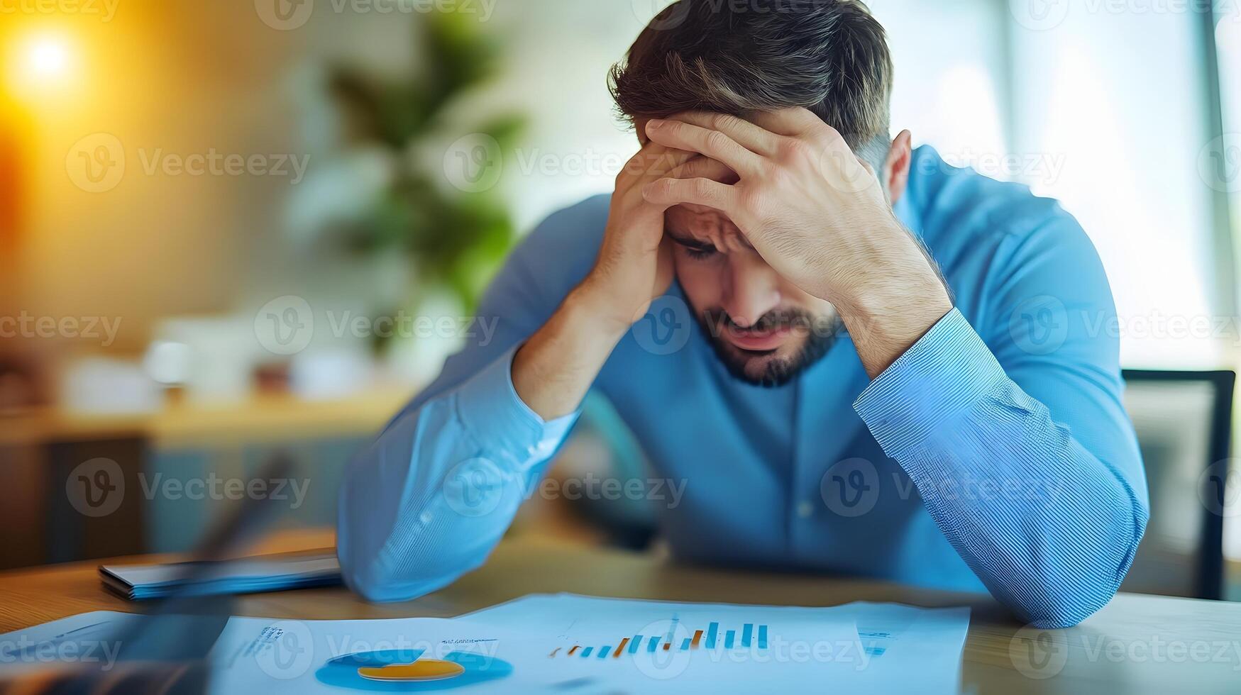 Professional Financial Advisor Discussing Debt Solutions with Stressed Client in Modern Office photo