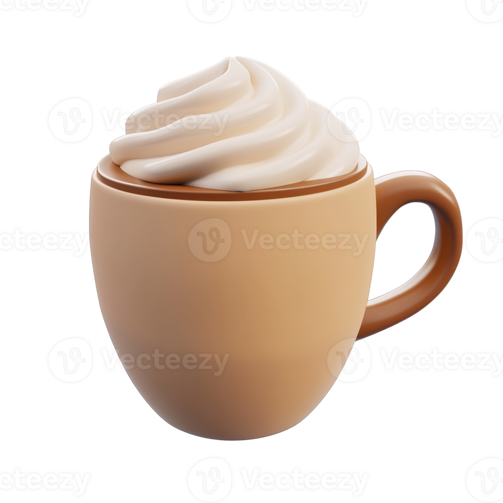 A creamy beverage with a sweet topping presented in a mug png