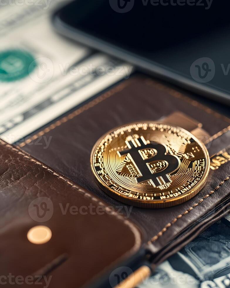 Luxury Portfolio Presentation of Cryptocurrency Wallets Investment Documents and Fine Art photo
