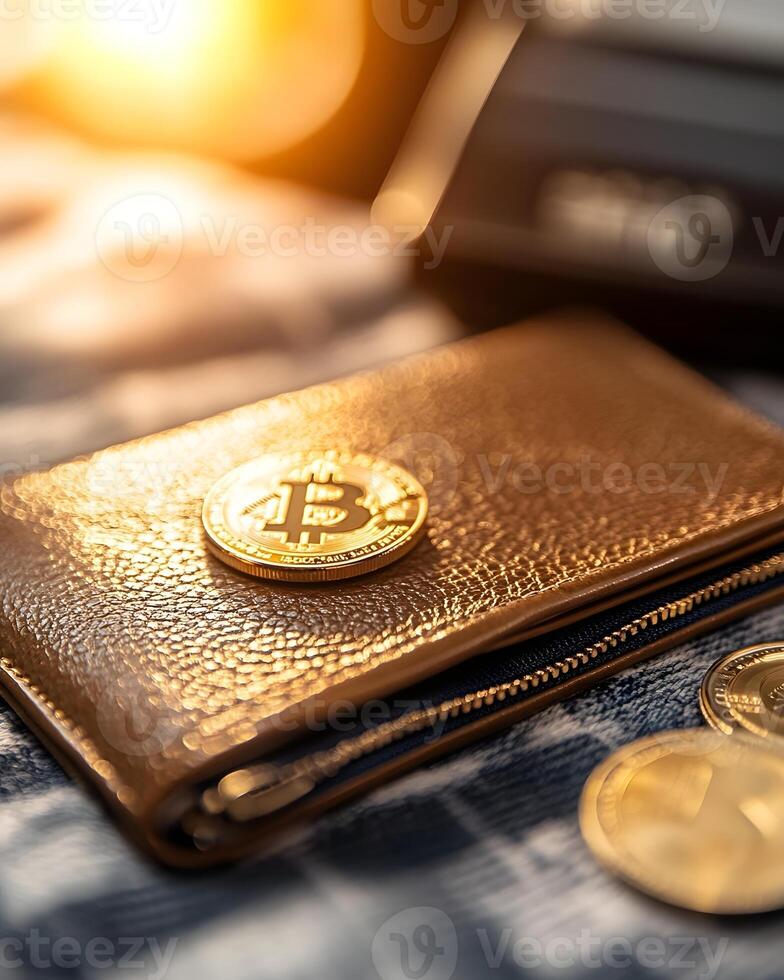 Luxury Portfolio Featuring Cryptocurrency Wallets and Financial Investments with Sophisticated photo