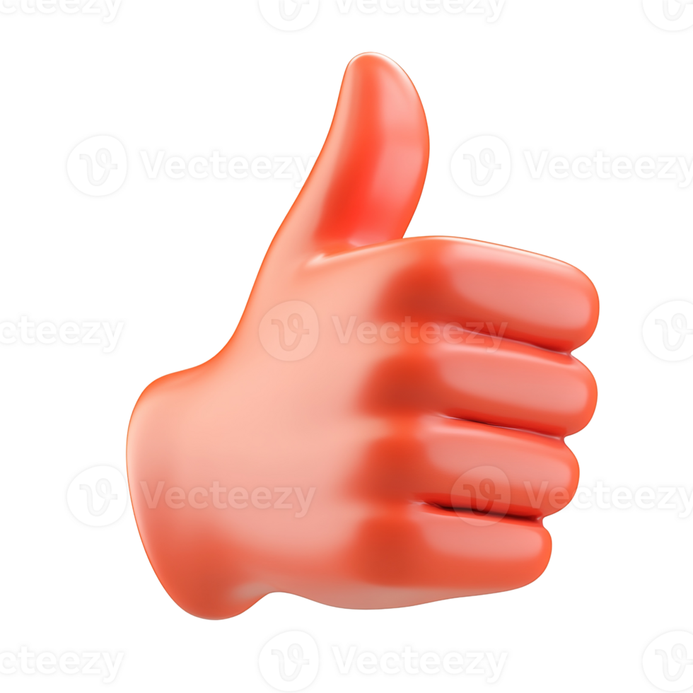 A digitally rendered hand is giving a thumbs up gesture png