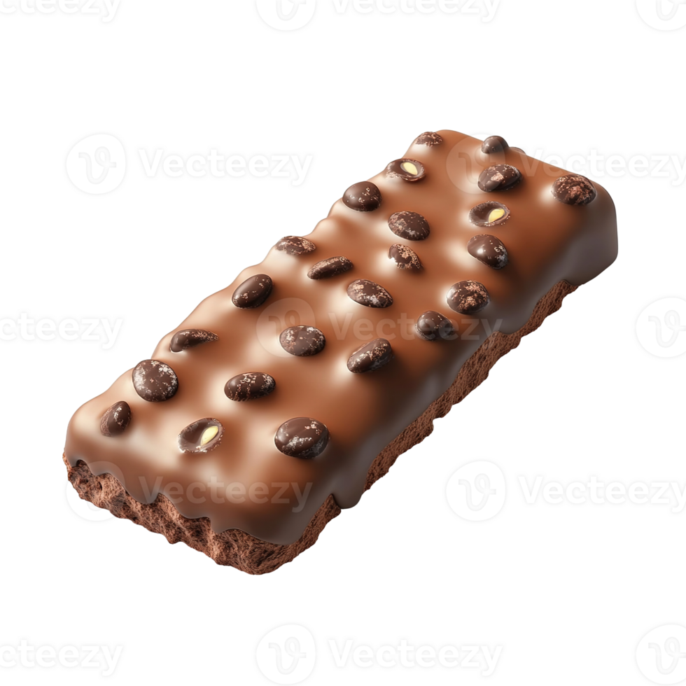 A rectangular chocolate treat sprinkled with dark colored pieces png