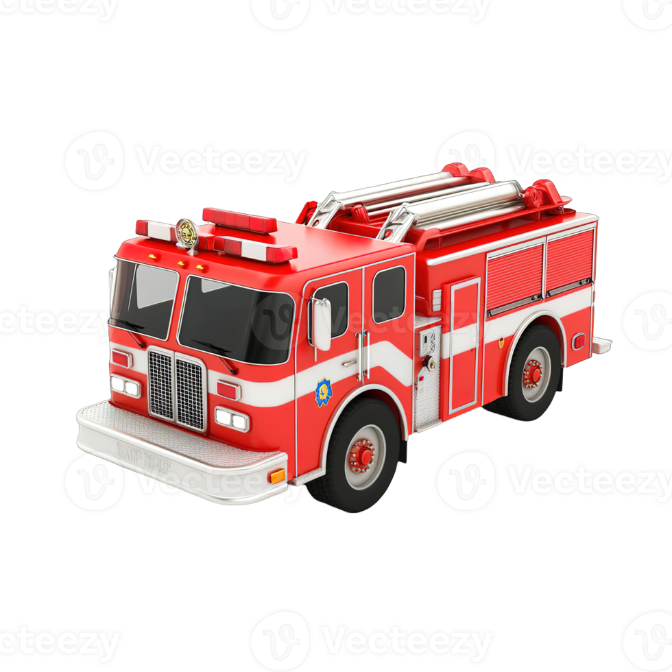A bright red fire truck ready to respond to emergencies quickly png