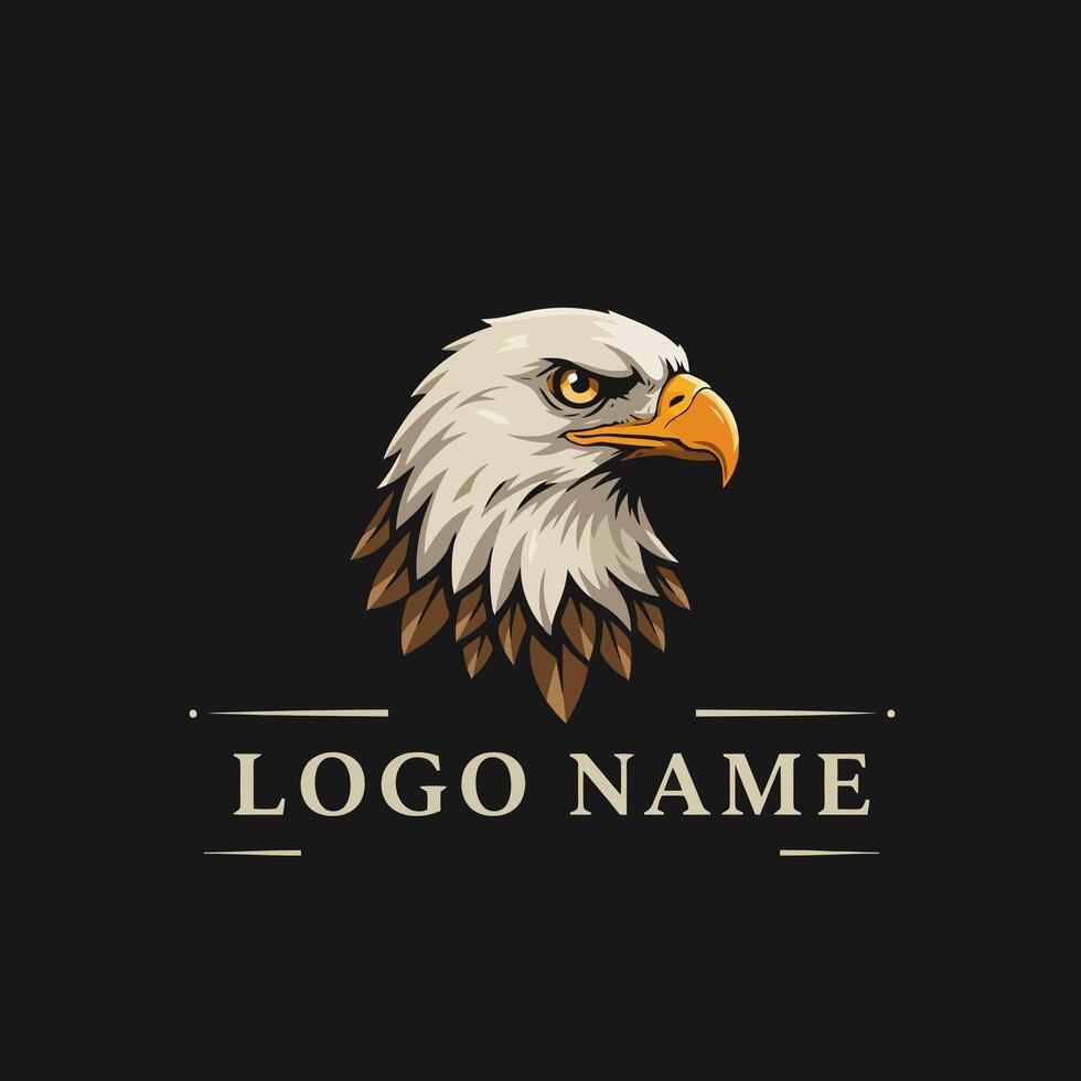 Detailed Eagle Head Illustration for Generic Logo Design on Black vector