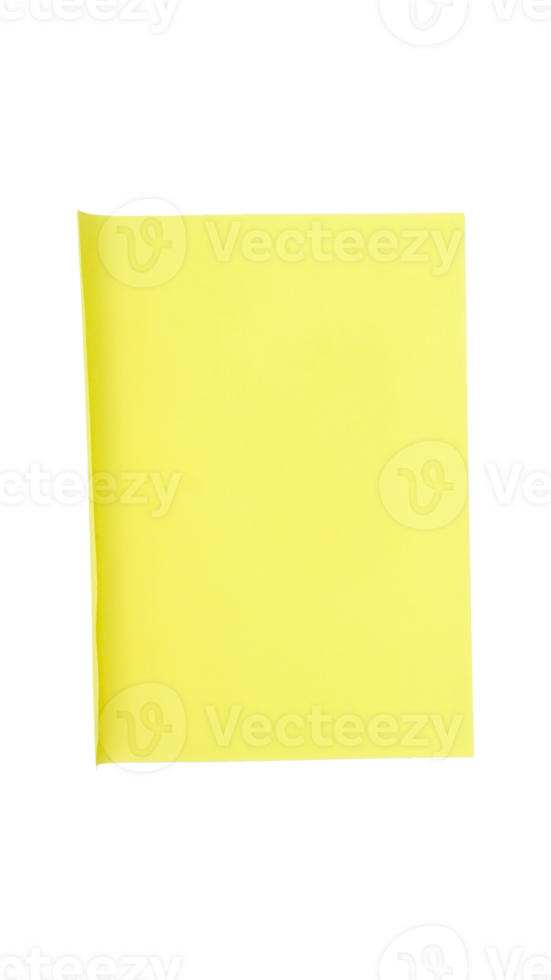 Round bright yellow paper sticker label with blank space isolated on transparent background png
