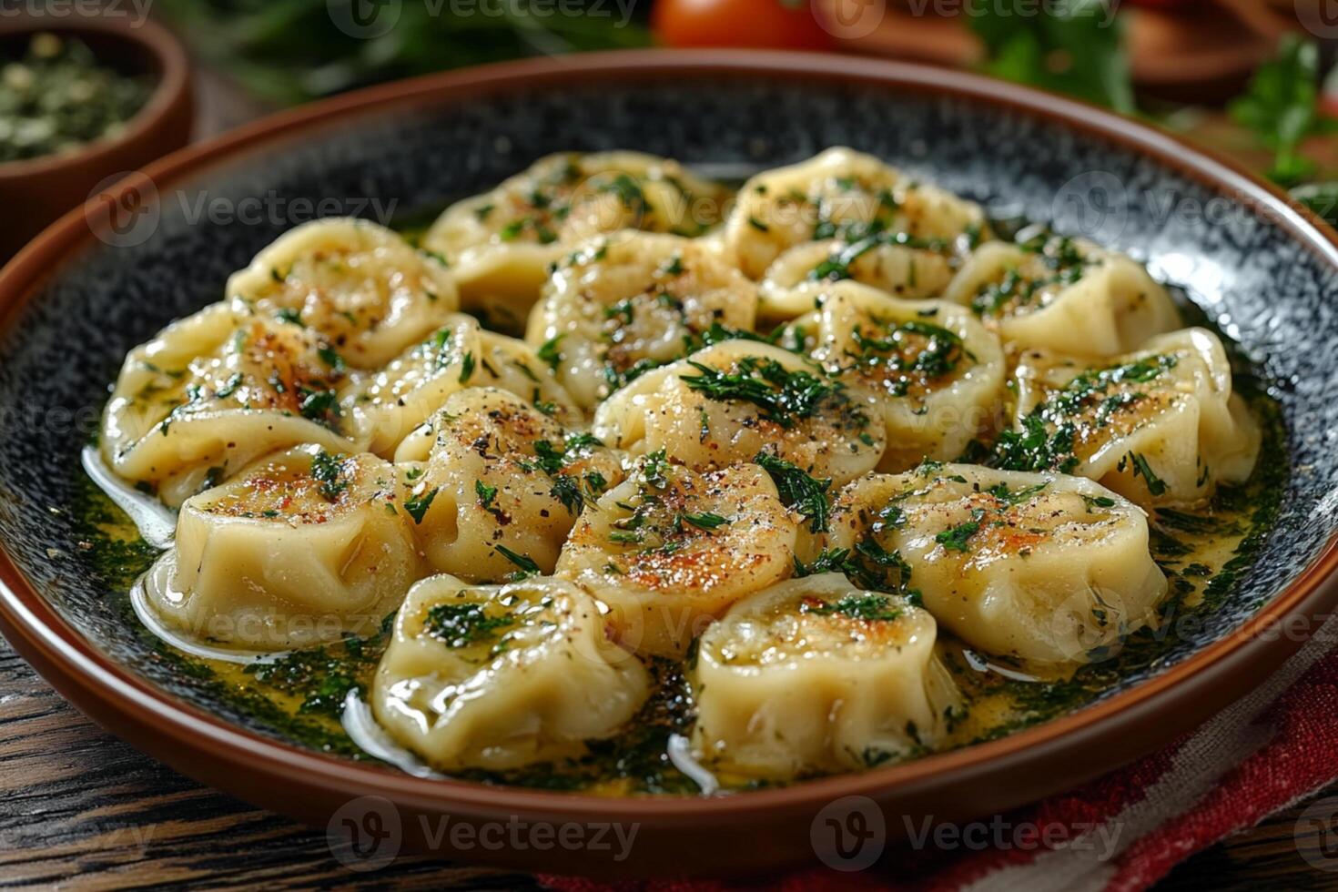 Traditional Russian Pelmeni Dumplings photo