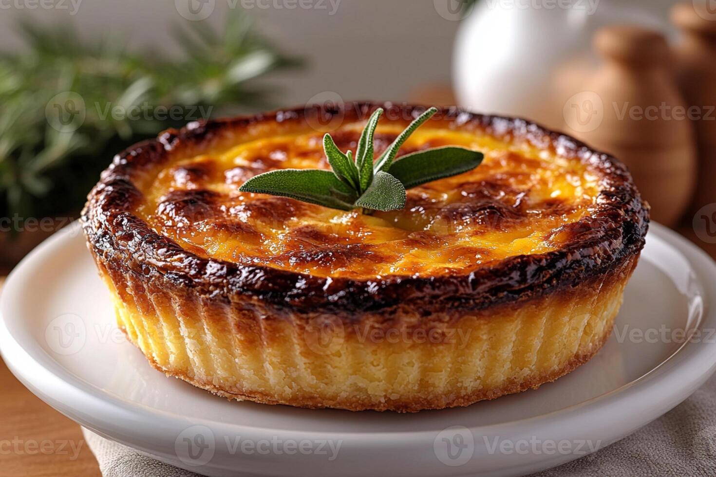 Golden and Flaky Pastel de Nata - Authentic Portuguese Egg Tart Dessert photo