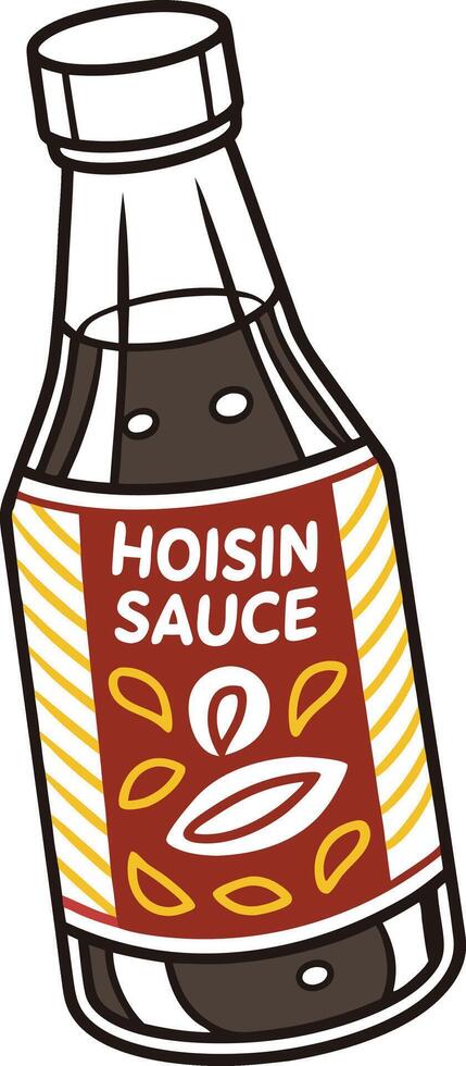 Hoisin Sauce Bottle Illustration on Isolated Background. vector
