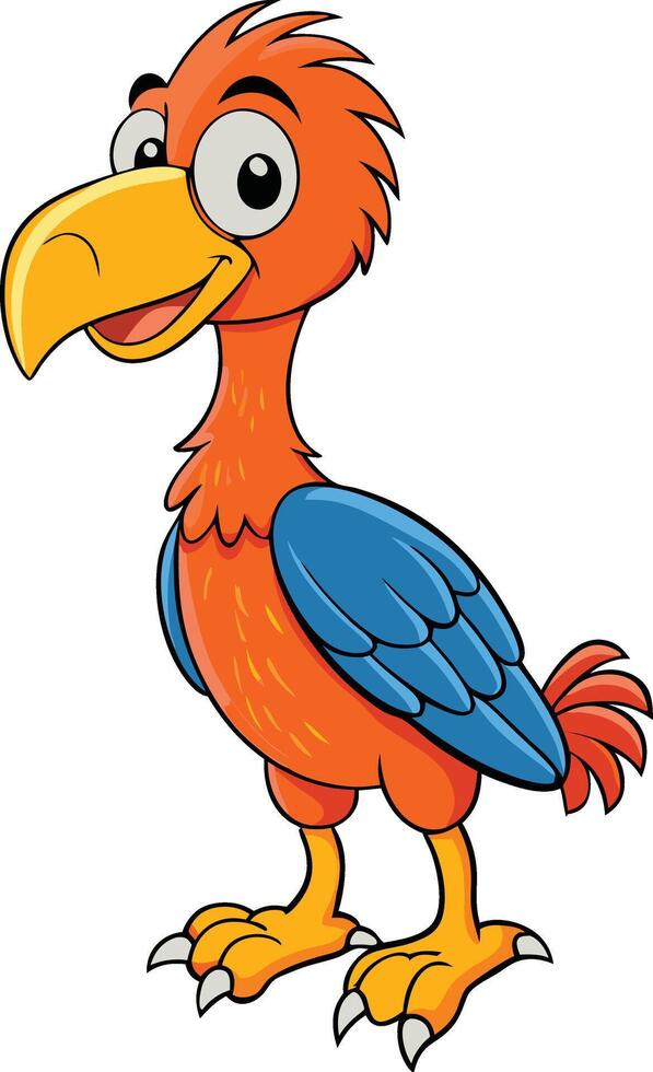 Cartoon Bird Character Illustration Smiling vector