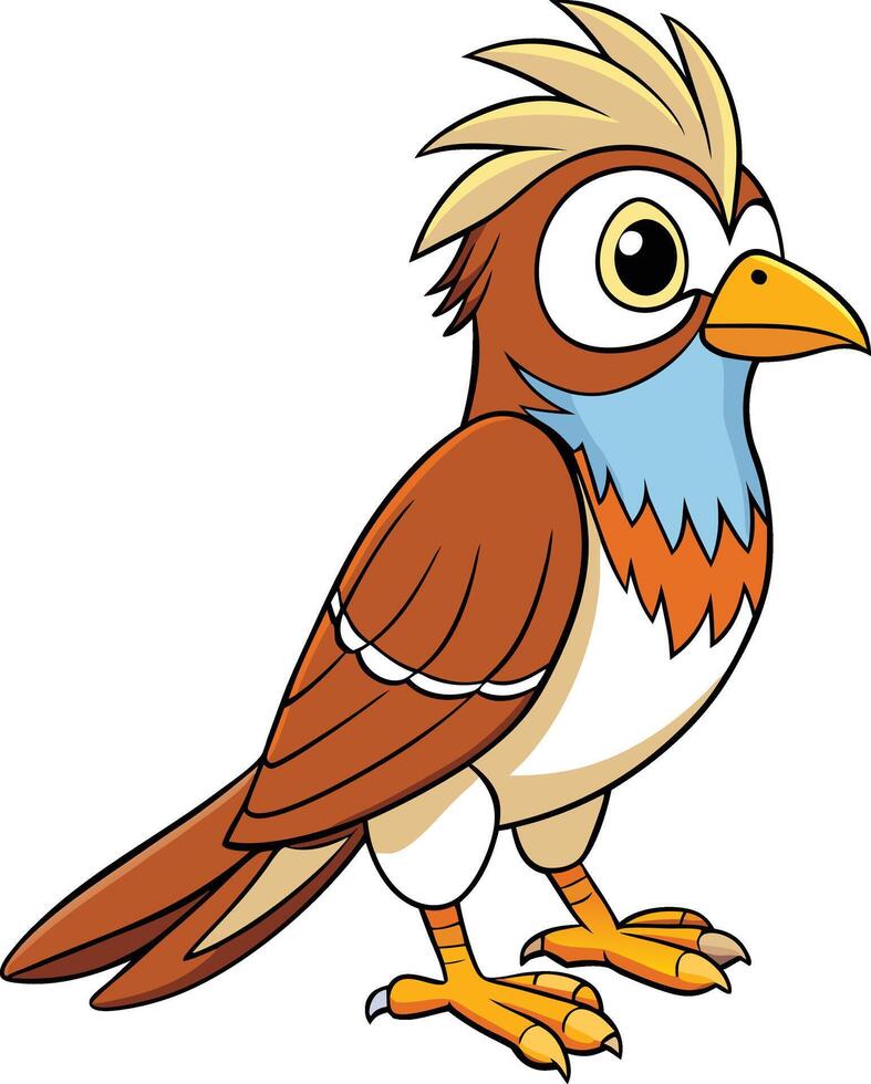 Cartoon Bird Character Illustration on White Background vector