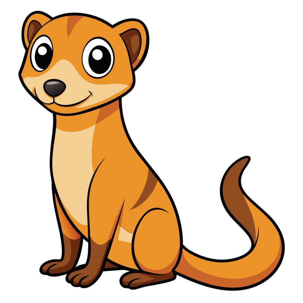 Cartoon Illustration of a Cute Mongoose Character vector