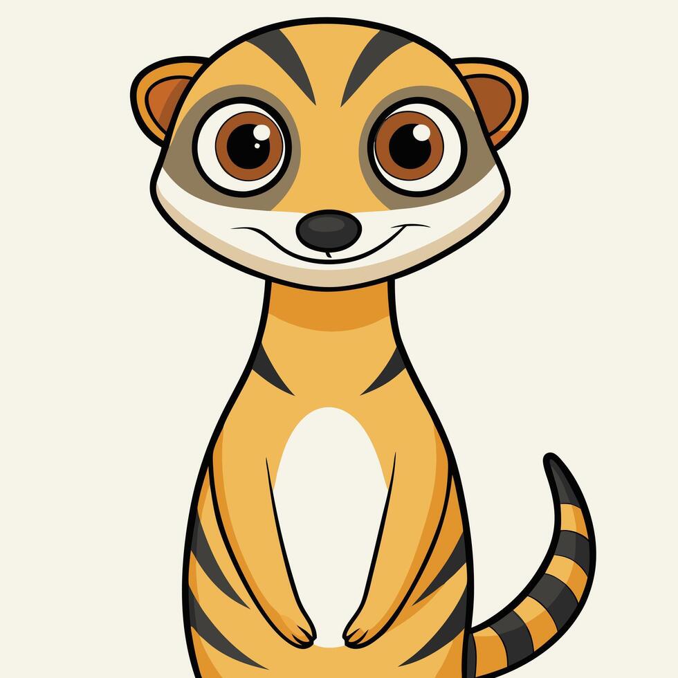 Cartoon meerkat illustration with playful expression vector