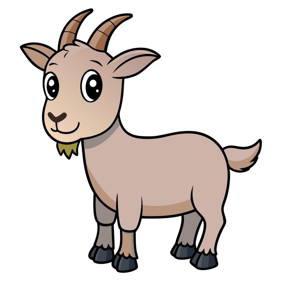 Cartoon Goat Illustration on White Background vector
