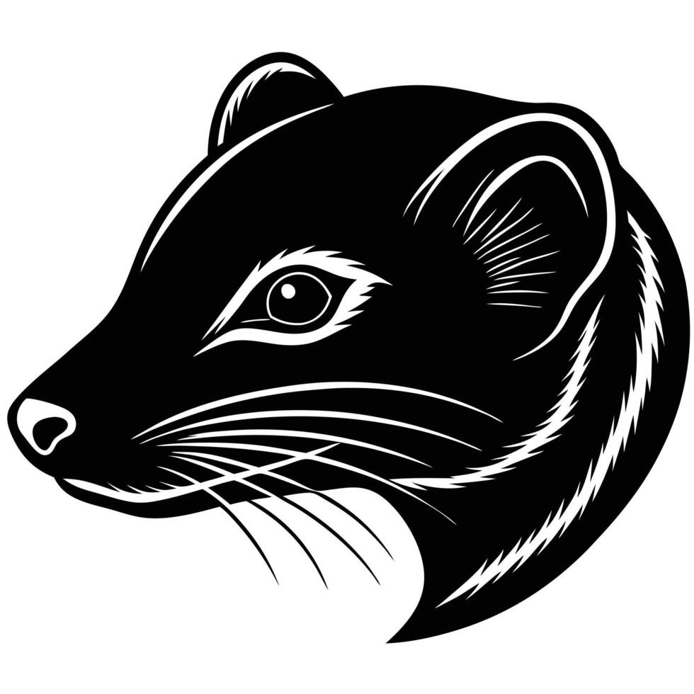 Mongoose Illustration in Black and White vector