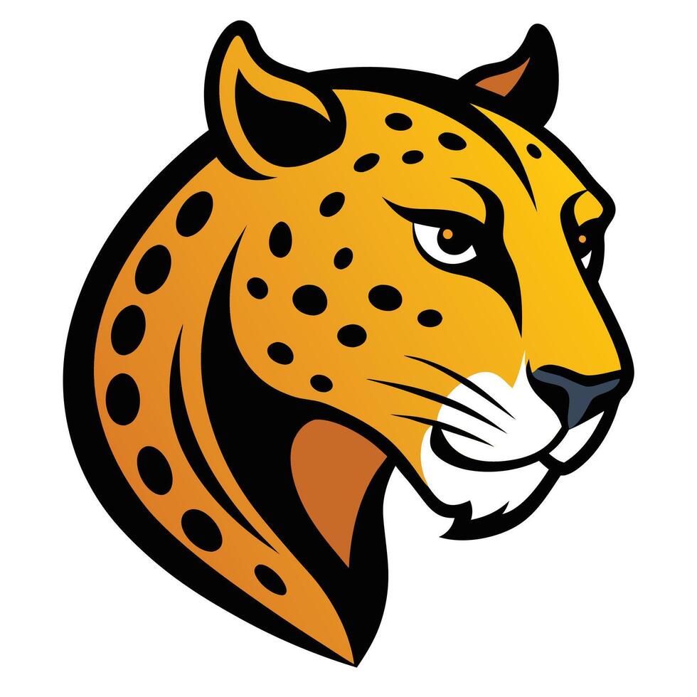 Stylish Jaguar Head Isolated Illustration. vector