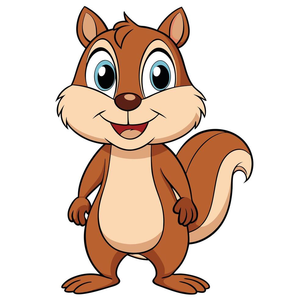 Cartoon squirrel smiling vector