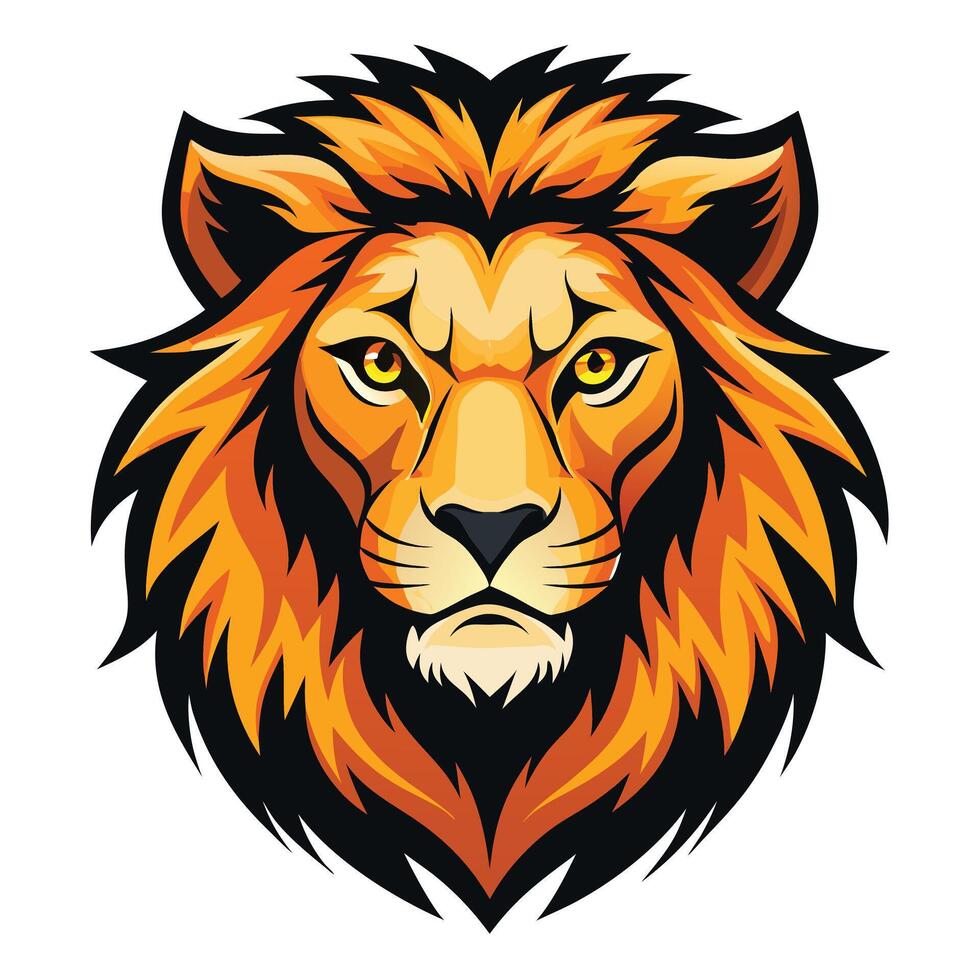 Lion Head Illustration Fierce and Majestic vector