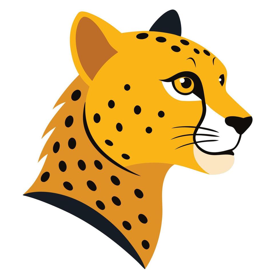 Cartoon Cheetah Head Isolated on White Background vector