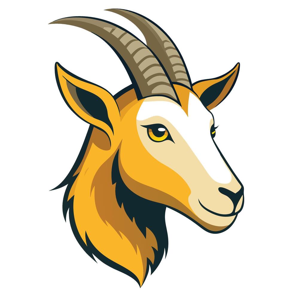Cartoon scimitar oryx head illustration. vector